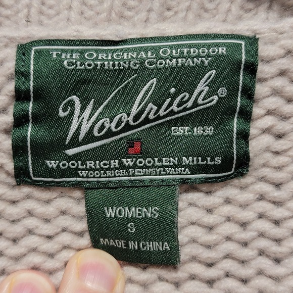 Lamb's Wool Woolrich Cardigan Sweater Button Front Shawl Collar Knit Gray Size S - Picture 3 of 8